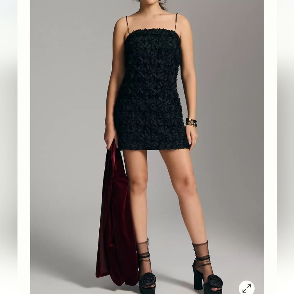 Sunday in Brooklyn Textured Mini Dress Spaghetti Straps Women's Large Party